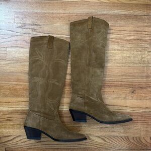 Mango cowboy boots | leather suede | Size 40 / 9